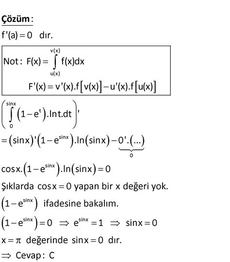 integralin türevi nasıl alınır